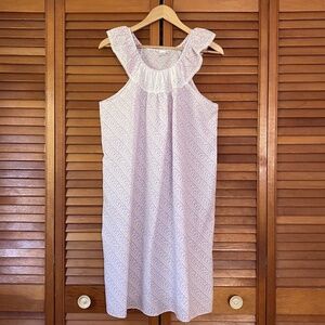 Vintage Radcliffe Nightgown Size Medium Lace Trim Floral Stars Ruffle Sleeveless